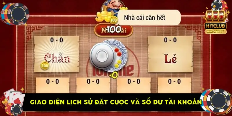 Giao diện lịch sử đặt cược và số dư tài khoản Giao diện lịch sử đặt cược và số dư tài khoản